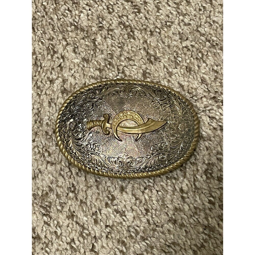 Vintage Gold Tone Shriner Belt Buckle Mason Masonic Freemason